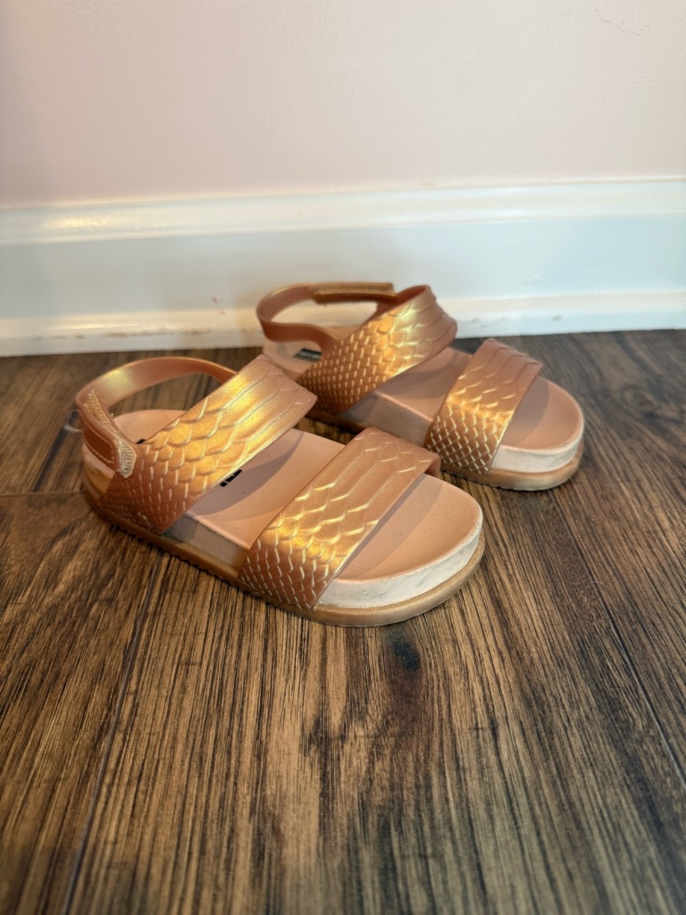Mini Melissa Metallic Rose Gold Girls Sandals